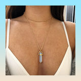 Crystal Stone Pendant Choker Necklace (9 colors)