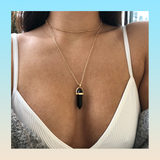 Crystal Stone Pendant Choker Necklace (9 colors)
