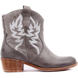 Genuine Leather Embroidered Women Boots Ankle Boots Motorcycle Boots Female Autumn Winter Shoes Woman Punk Motorcycle Boots