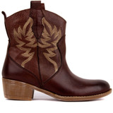 Genuine Leather Embroidered Women Boots Ankle Boots Motorcycle Boots Female Autumn Winter Shoes Woman Punk Motorcycle Boots