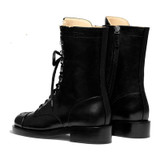 Fashion Women Ankle Boots Genuine Leather High Heels Motorcycle Boots Autumn Winter Rivets Punk Dancing Shoes Woman