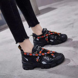 Rhinestone Shoes Women Platform Sneakers White zapatos de mujer Brand Crystals Ladies Chunky footware Thick Bottom Dad Sneakers