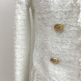 HIGH QUALITY Newest 2020 Fall Winter Designer Jacket Women's Lion Buttons Tassel Tweed Fringed Jacket Coat