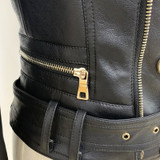 HIGH QUALITY 2020 Newest Designer Jacket Women's Lion Buttons Faux Leather Jacket Motorcycle Biker Jacket