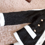 HIGH QUALITY New Stylish Fall Winter 2020 Designer Suit Set Women's Color Block Lion Buttons Tweed Blazer Jacket Shorts Set