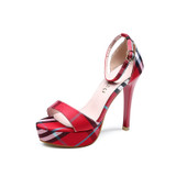 Women High Heels 13cm Woman Sandals Summer Red High Heel Sandals Punk Women Platform Sandals Ladies Dress Shoes Black Shoes