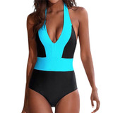 One-Piece Swimsuit Women One Piece Swimsuit Push Up Bandage Swimwear Monokini Bathing Suit bodysuit Color matching