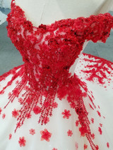luxury sexy evening dress gowns vestidos de festa longo vestido longo de festa para casamento avondjurk red lace flowers