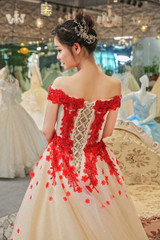 luxury sexy evening dress gowns vestidos de festa longo vestido longo de festa para casamento avondjurk red lace flowers