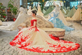 luxury sexy evening dress gowns vestidos de festa longo vestido longo de festa para casamento avondjurk red lace flowers