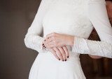Real Photo Simple Long Sleeve Plain Satin Wedding Dress Bridal Gown Bride Custom Made