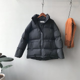 Fashion Wide-waisted Women Parkas  Autumn Winter New Stand Collar Loose Cotton Wild Coat Thick Warm Solid Color Coats Women