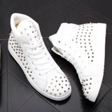 Men Fashion Causal Ankle Boots Spring Autumn Rivets Punk Style High Top Sneakers Men Charm Trending Leisure Shoes