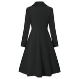 Women's Wool Blends Trench Coat long Overcoat Long Sleeve Lapel Collar buttons pockets solid color warm elegant slim outwear top