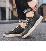 Men Shoes Sneakers Autumn Lightweight Comfortable Leather Men Casual Shoe Male Lace Up Sneakers Non-slip Fashion Flats Shoes