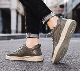 Men Shoes Sneakers Autumn Lightweight Comfortable Leather Men Casual Shoe Male Lace Up Sneakers Non-slip Fashion Flats Shoes