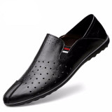 Luxury Mens Leather Shoes Casual Summer Men Loafers Genuine Leather Mocasines Hombre Driving Shoes Slip On Boat Shoes