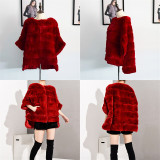 Wine Purple Coat Women Leather Jacket Rex Rabbit Fur Jacket Real Fur Coat Women Plus Size Winter Coat Women Jacket