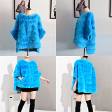 Wine Purple Coat Women Leather Jacket Rex Rabbit Fur Jacket Real Fur Coat Women Plus Size Winter Coat Women Jacket