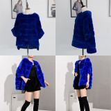 Wine Purple Coat Women Leather Jacket Rex Rabbit Fur Jacket Real Fur Coat Women Plus Size Winter Coat Women Jacket
