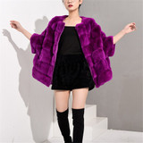Wine Purple Coat Women Leather Jacket Rex Rabbit Fur Jacket Real Fur Coat Women Plus Size Winter Coat Women Jacket