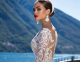 Custom Made Long Sleeve See Through Illusion Mermaid Wedding Dress Vestido De Noiva Sereia Buttons Up Lace Elegant Trumpet Gowns