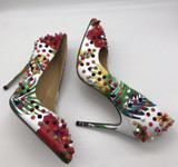 New Style Rivet Women Pumps Genuine Leather Casual High Heels Fashion Wedding Shoes Woman Party