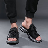 Air cushion slippers Men vacation wearproof antiskid slipper with soft sole mesh slipper for summer lace up slipper