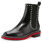 Luxury Genuine Leather Chelsea Boots Woman Brand Design Flat boots Fall Red Ankle Boots Ladies Fashion Studded Boots