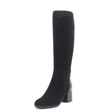 Fashion Women's Boots High Quality Kid Suede Comfortable Round Toe Square Heel Special Shoes New Solis Boots