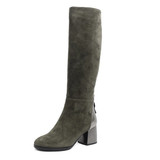 Fashion Women's Boots High Quality Kid Suede Comfortable Round Toe Square Heel Special Shoes New Solis Boots