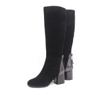 Fashion Women's Boots High Quality Kid Suede Comfortable Round Toe Square Heel Special Shoes New Solis Boots
