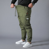 Wear-resistant Multi-pocket Cargo Pants Trousers Plus Size work overalls Jogger Super Loose Men Cotton Casual Pants