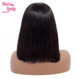 Short Bob Lace Front Wigs Brazilian Straight Bob Wig Human Hair 13x4 Preplucked 150% Halo Lady Hair