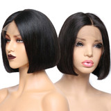 Short Bob Lace Front Wigs Brazilian Straight Bob Wig Human Hair 13x4 Preplucked 150% Halo Lady Hair