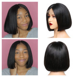 Short Bob Lace Front Wigs Brazilian Straight Bob Wig Human Hair 13x4 Preplucked 150% Halo Lady Hair