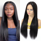 4X4 Lace Closure Human Hair Wigs Pre Plucked Brazilian Virgin Straight Lace Front Hair Wig 150%