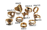 Leaf and Stone Midi Ring Sets