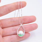 Natural Freshwater Pearl Lotus Flower Necklace - $59.99 PROMO FREE SHIPPING