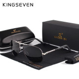 KINGSEVEN Men Vintage Aluminum Polarized Sunglasses Classic Brand Sun glasses Coating Lens Driving Eyewear For Men/Wome