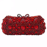 Red Ruby Crystal Diamond Women Metal Evening Clutches Bags Wedding Minaudiere Clutch Bridal Handbags Purses