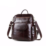 Women Backpack Retro Genuine Leather Backpack Laptop Ladies Shoulder Bag Top-handle Travel Bags Leisure Schoolbag