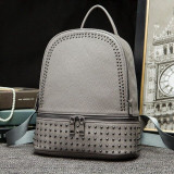 New Fashion Rivet Women Backpack Ladies Backpack Genuine Leather Casual Korean Female Travel Bag Large Capacity Girl School Bag