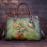 Genuine Embossed Leather Handbag Women High Quality Messenger Shoulder Cross body Bags Female Luxury Floral Vintage Tote Bag Genuine Embossed Leather Handbag Women High Quality Messenger Shoulder Cross body Bags Female Luxury Floral Vintage Tote Bag