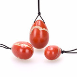 Drilled Certified Natural Red Jasper Yoni Egg (Set of 3)
