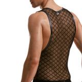 Faux Leather Mesh Tank Top Faux Leather Mesh Tank Top