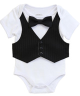 Baby Boy Vest Bow Tie Outfit Black Vest Red Bow Tie