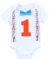 Little Monster Noah's Boytique Bodysuit Suspenders for Baby Boys