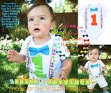 Little Monster Noah's Boytique Bodysuit Suspenders for Baby Boys
