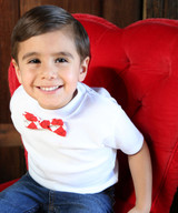 Newborn Boy Valentines Day Outfit with Tie and Suspenders Heartbreaker
